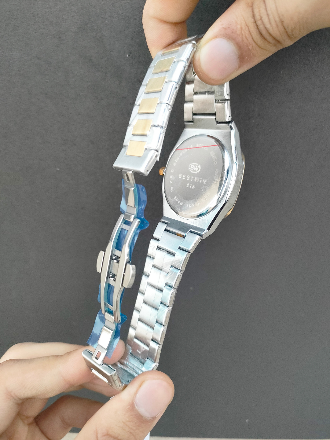 BESTWIN Men's Two-Tone Stainless Steel Watch - Silver Dial