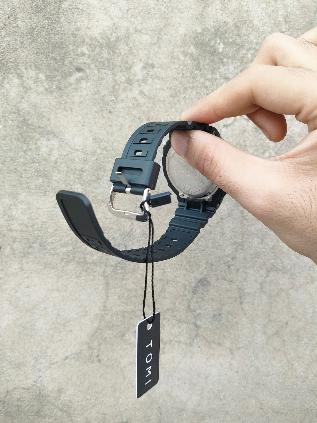 TOMI Black Ana-Digi Octagonal Men's Watch