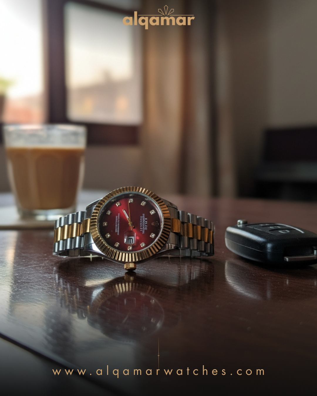 Rōlex Datejust Two-Tone - Navy Red/Maroon | Al Qamar Watch