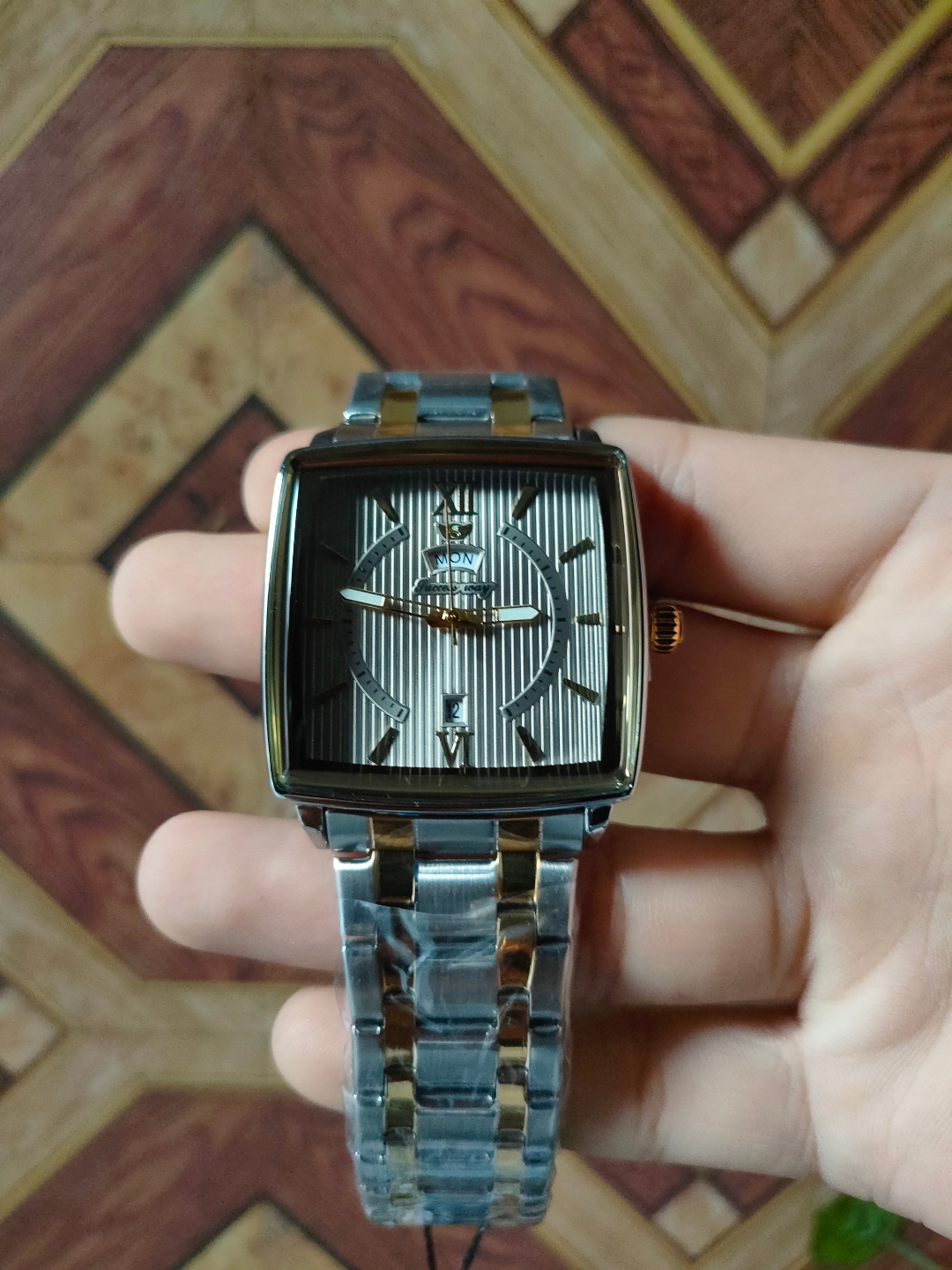 Success Way Two-Tone Stainless Steel Men's Dress Watch - Silver Dial