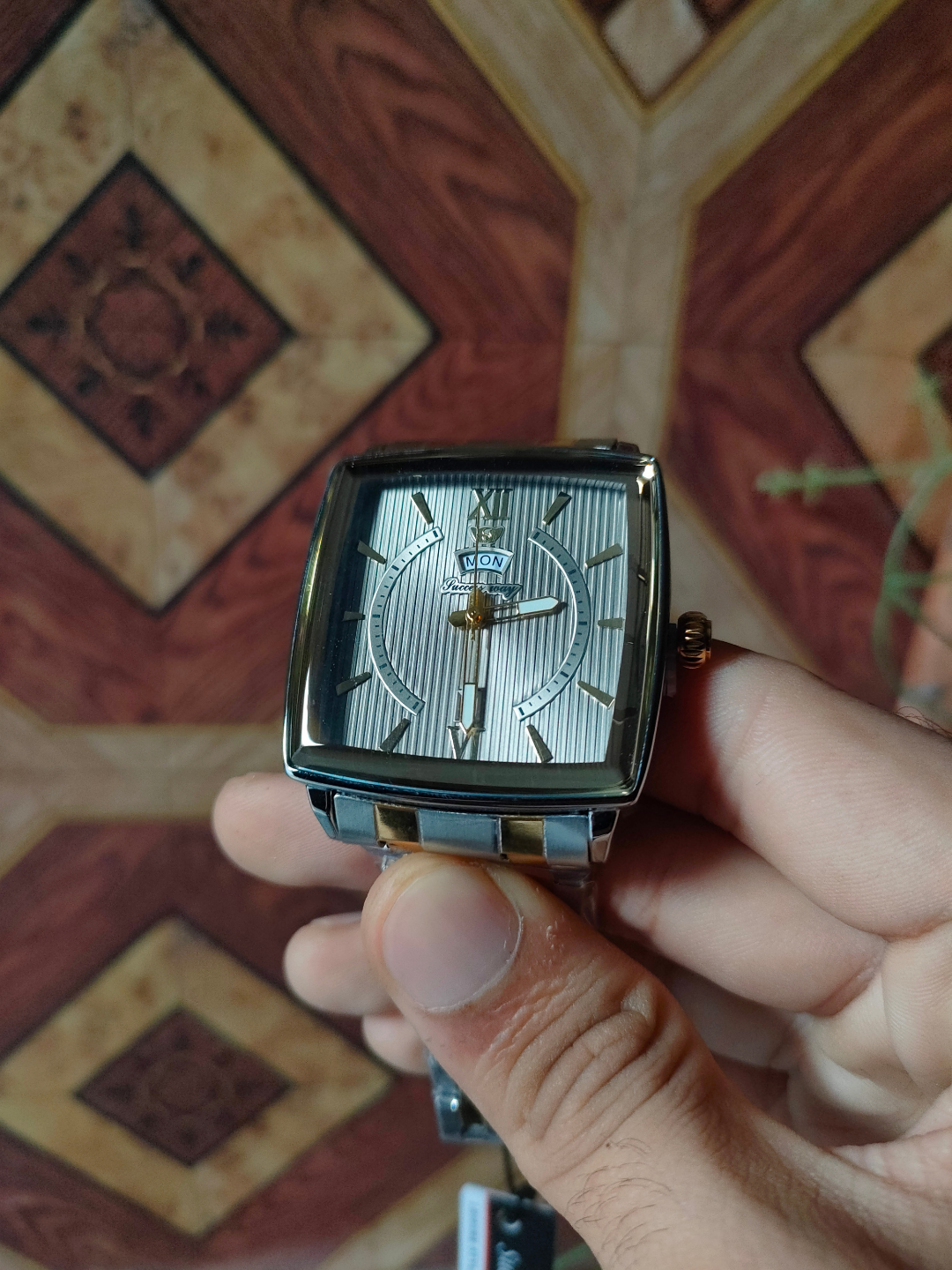 Success Way Two-Tone Stainless Steel Men's Dress Watch - Silver Dial