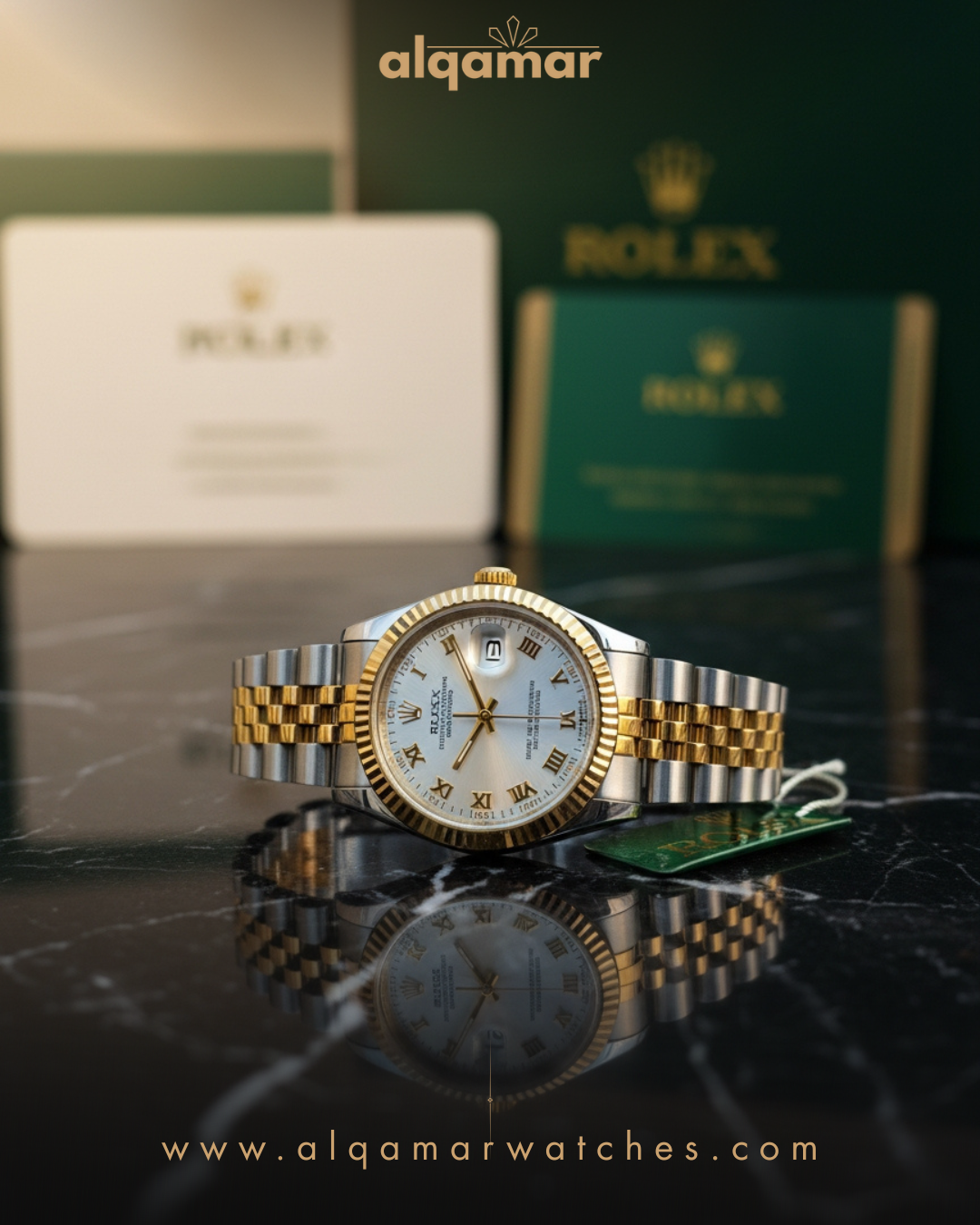 Rōlex Datejust Two-Tone - Cream/White | Al Qamar Watch