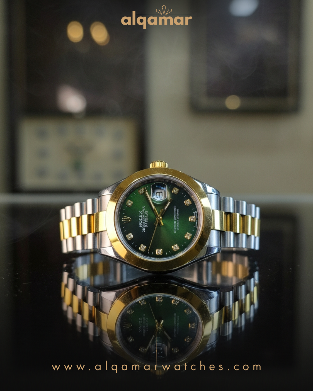 Rōlex Datejust Two-Tone - Green | Al Qamar Watch